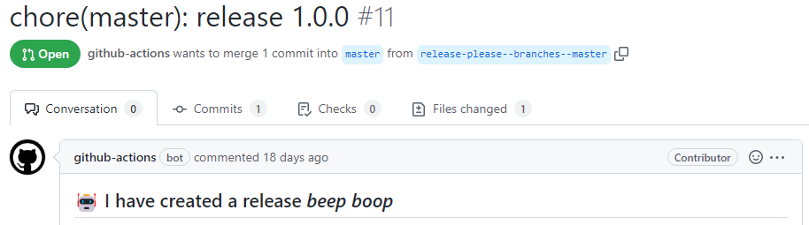 The PR created by Release Please Action