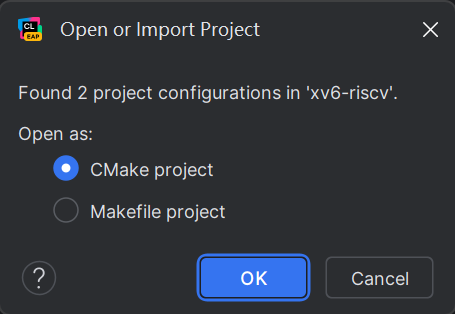 选择 Open as CMake Project